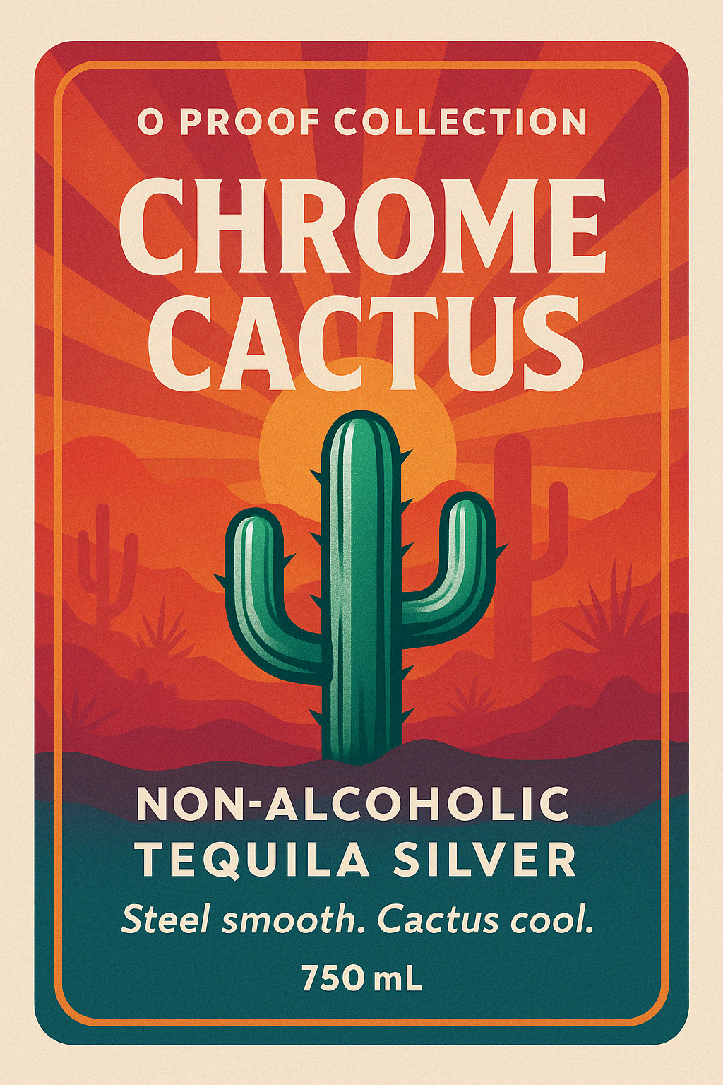 Chrome Cactus – Non-Alcoholic Tequila Silver | 0 Proof Collection