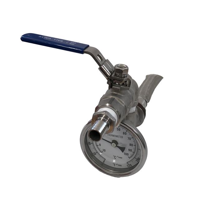 1/2" Valve, Thermometer Combo